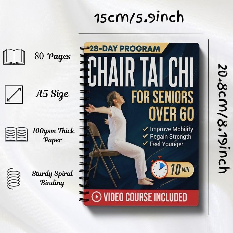Chair Tai Chi for Seniors Over 60: Safe & Easy 10-Minute Daily Seated Flows to Improve Mobility, Regain Strength, Feel Younger, and Sharpen Your Mind | With Illustrations & Video Tutorials