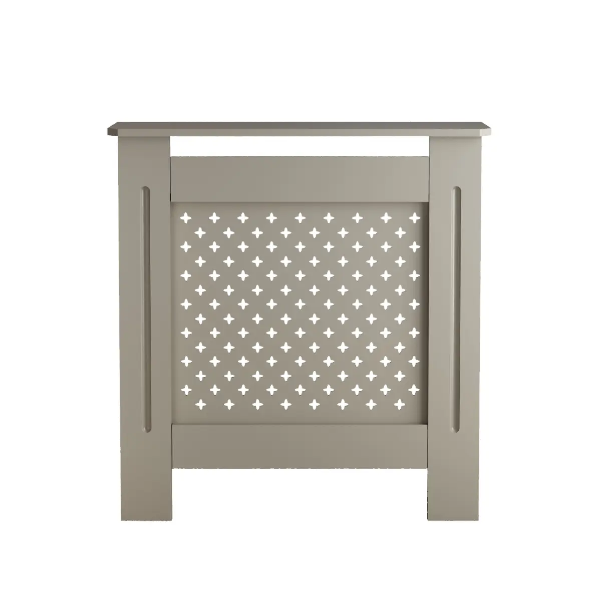 Natural 30.7*7.5*32.3 Inch MDF Radiator Cover, Decorative Perforated‑Panel Heater Cabinet with Top Display Shelf, Heat‑Circulation Friendly Easy‑Assemble Heating Cover for Living Room Bedroom Entryway Home Decor