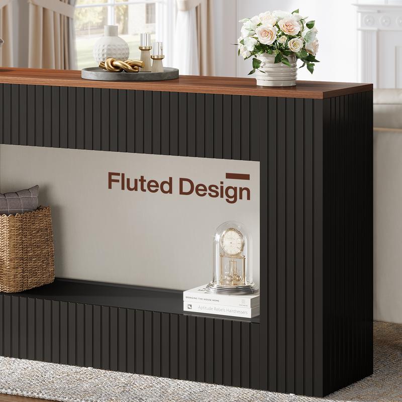 LITTLE TREE Modern Console Table, 55-Inch Wood Entryway Table with Storage, Narrow Long Sofa Table Behind Couch Table for Living Room, Foyer, Hallway