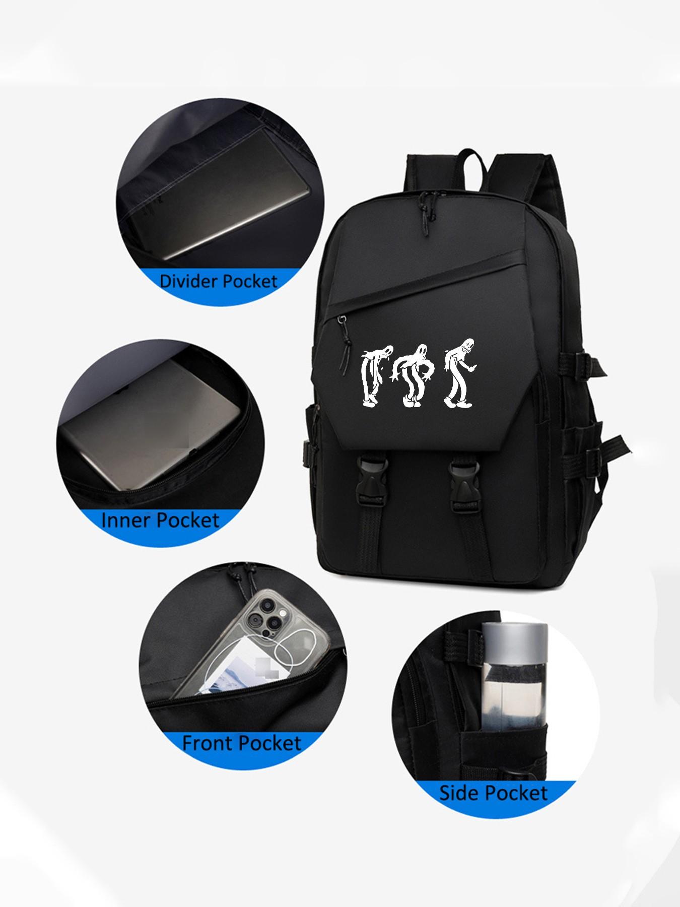 Ghost Dancing Print Backpack for Men, Large Capacity Waterproof Laptop Bag, Casual Travel Backpack, Stylish and Functional