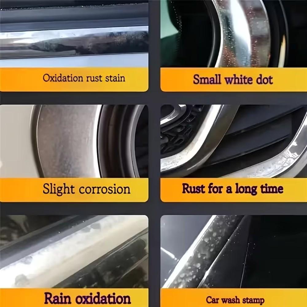 Chrome Repair Paste for Cars, Universal Metal Oxidation Restorer, Polishing Solution for Door Handles, Windows, Bumpers, Professional Results