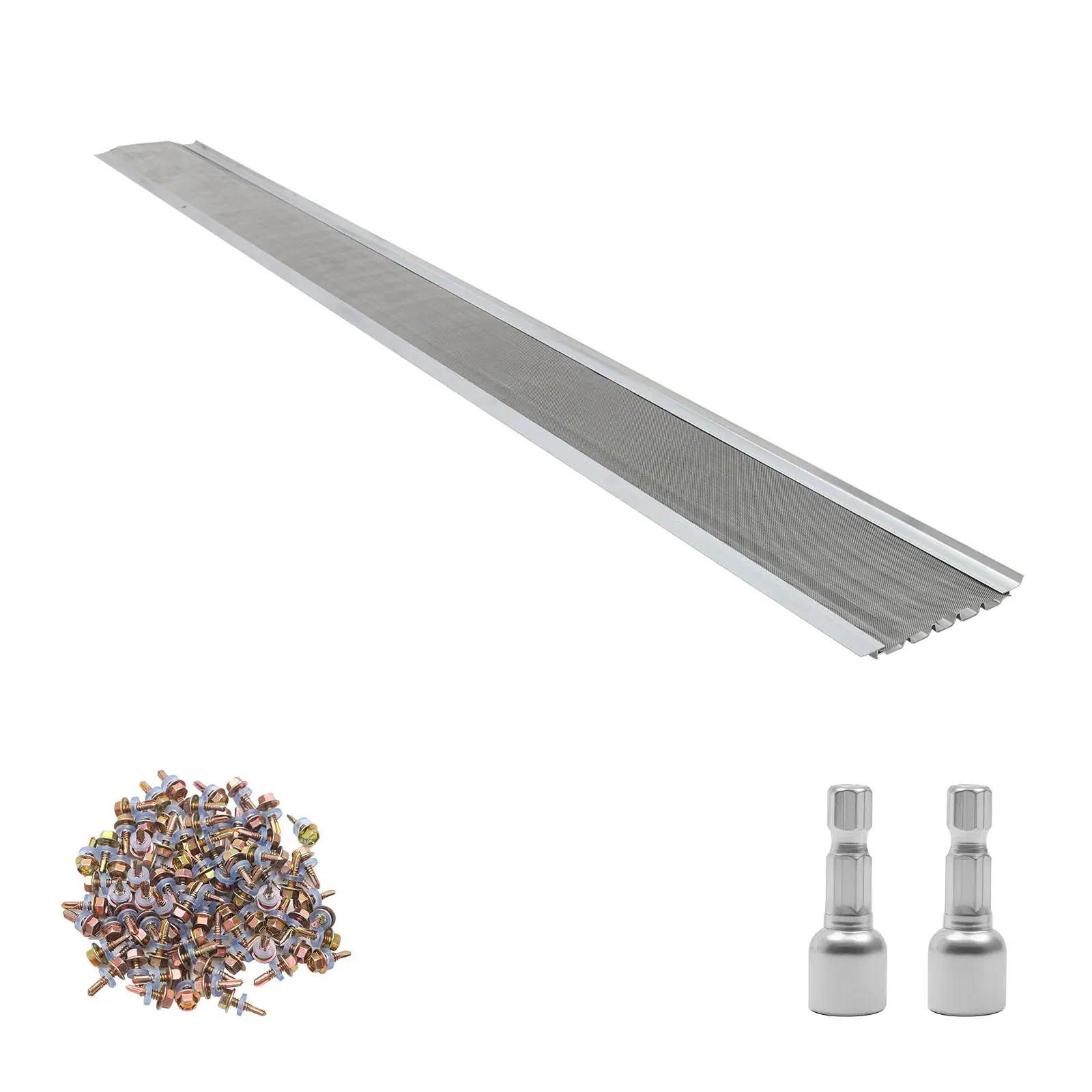 Gutter Guard, 6 in Aluminum Gutter Cover with Stainless Steel Micro Mesh, Heavy-Duty 100ft Length, 0.04in Thick, Leaf Guard for Debris and Pine Needles, Easy DIY Install, Screws Included, 20 PCS