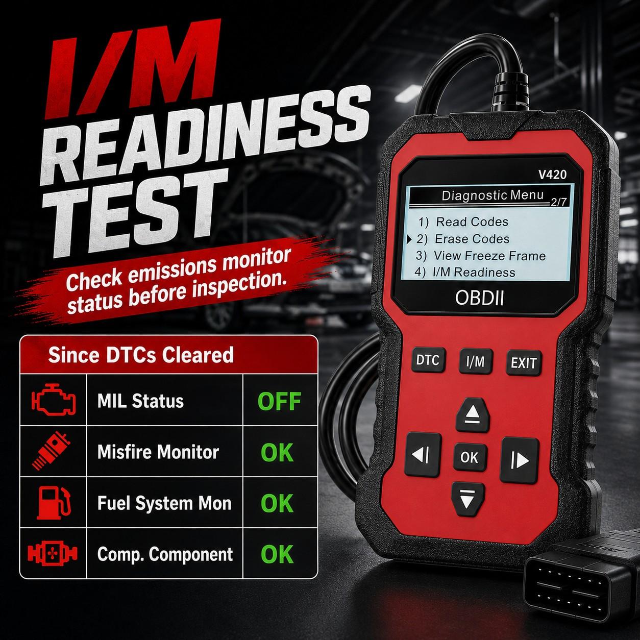OBD2 Diagnostic Scanner, 1 Count Accurate Code Reader, Efficient Engine Light Diagnostic Aid, and Reliable Battery Voltage Tester for OBD2 - Compliant 12V Cars and Trucks Since 2003