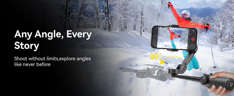 AOCHUAN Gimbal Stabilizer for iPhone, 3-Axis Smartphone Gimbal Built in 7.8' Extension Rod, Portable Gimbal Stabilizer w/OLED Display for iPhone/Android, Perfect for TikTok YouTube Vlogging-Smart X2 Black