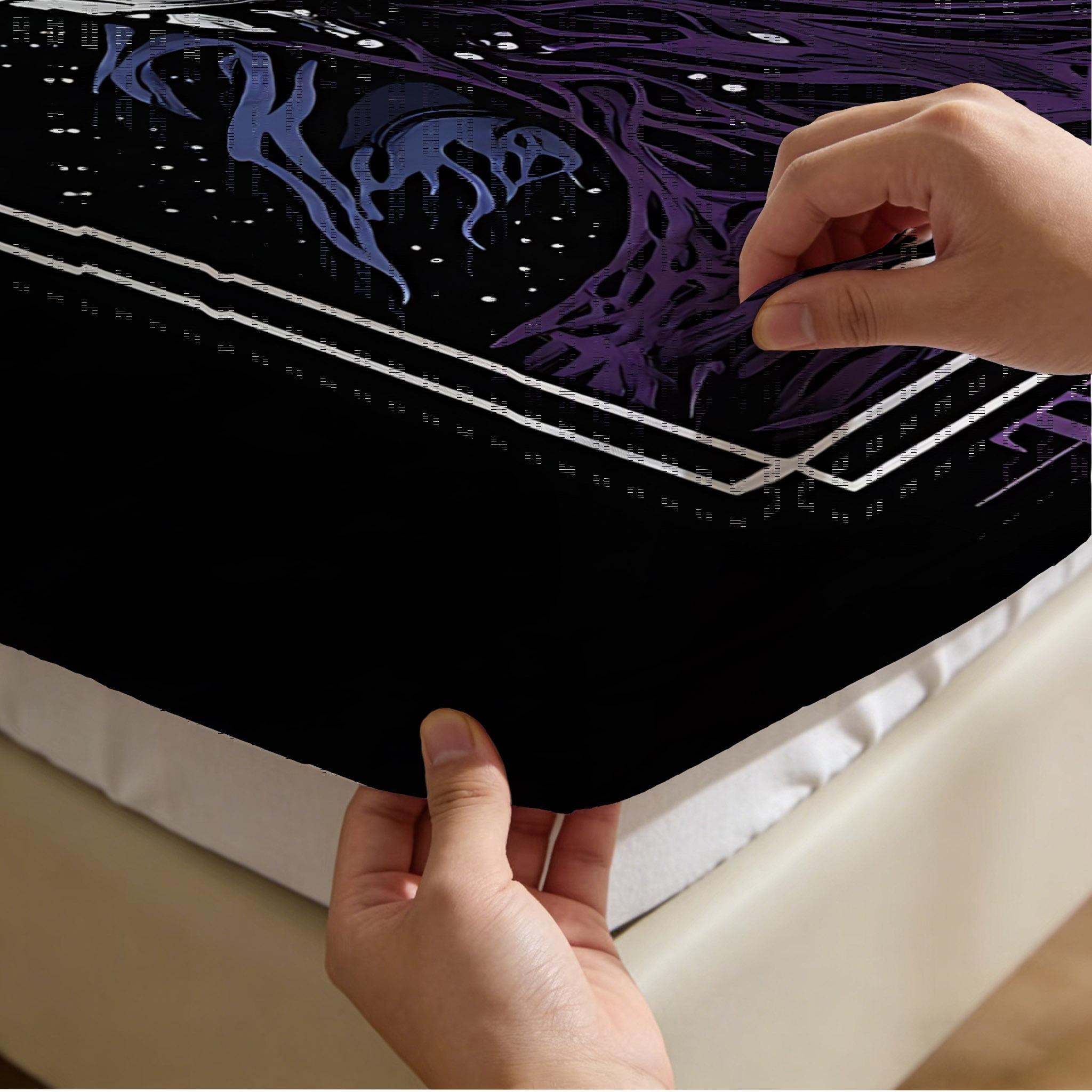 2/3 Pcs Dark Walker Pattern Fitted Sheet Set(1*Fitted Sheet+1/2*Pillowcase,No Filling),High-Definition Digital Printing,Soft And Comfortable Fabric,Suitable For All Year Round,Perfect Gift For Family And Friends On Festivals!