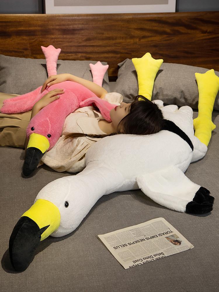 Big Size Flamingo Doll Stuffed Toy Soft Big Pillow Girl Heart-shaped Rag Bed Leg Birthday Christmas Gift Plush Toys