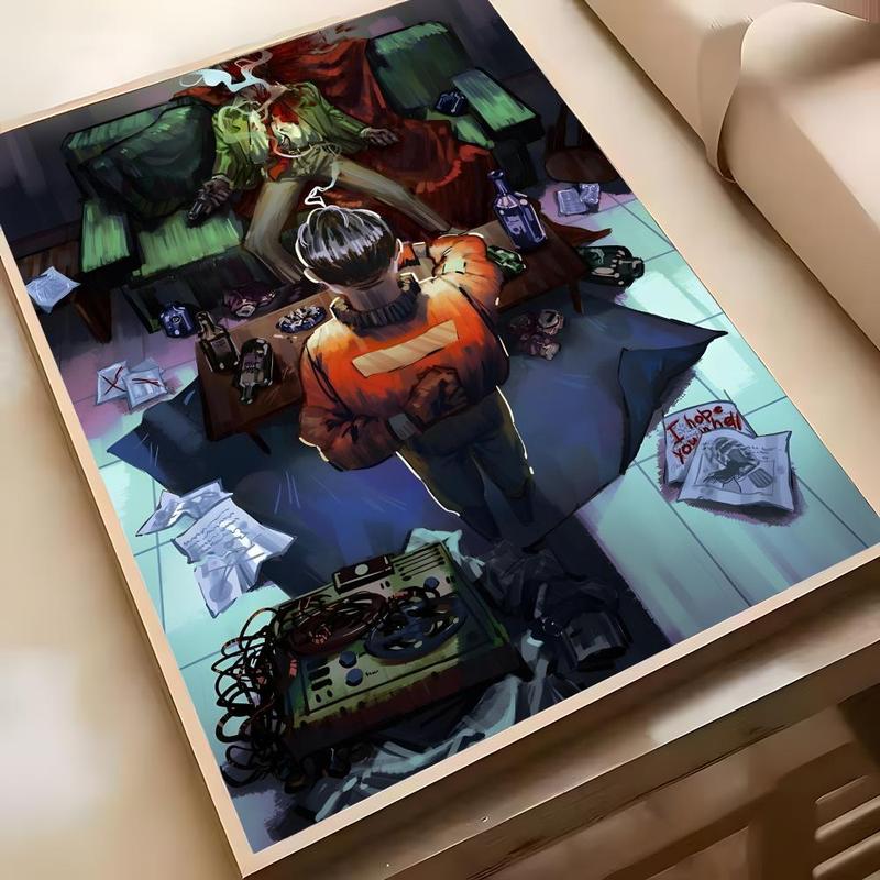 Ad Astra D-Disco Elysium Poster HD Waterproof Self-Adhesive Art Vibrant Wall Print for Living Room Bedroom Bar Parlor Home Decor Gift Fade-Resistant Easy-Apply Durable Dly Artwork