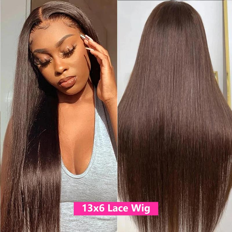 Bling Hair 30 32 Inch Brazilian Chocolate Brown Colored 13x4 Lace Front Wigs Straight Hair Wig Hd Transparent 13x6 Lace Frontal Wigs Preplucked For Wome