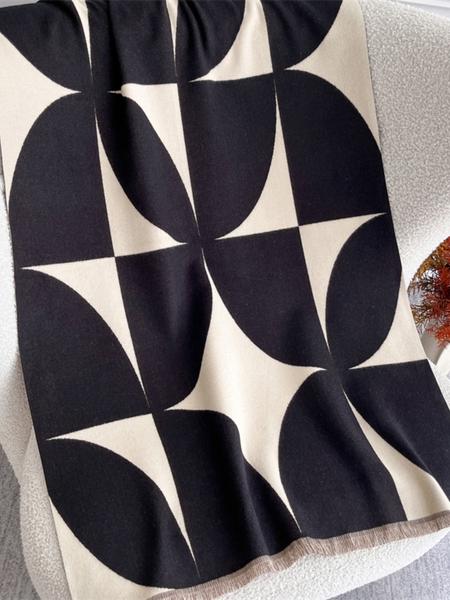 1 Piece Thickened Imitation Cashmere Scarf hijab for A/W | | Bohemian Style Geometric Floral Shawl | Warm Scarf for S/S AC Rooms | Casual Soft Scarf | Casual Elegant Shawl/Headscarf | Unisex Daily Accessory