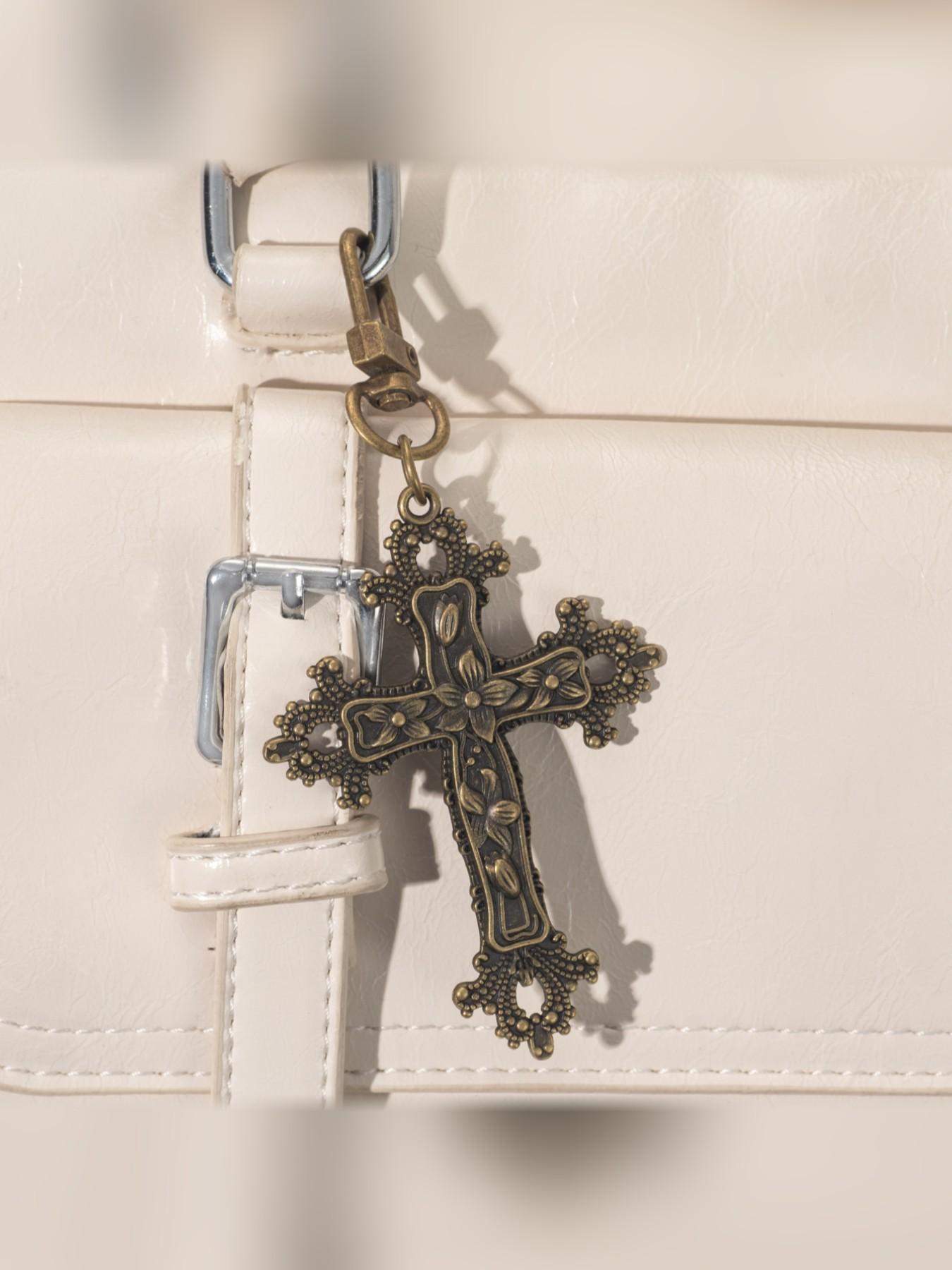 Cross Keychain Pendant, European and American Fashion Accessory, High Street Couple Matching Jewelry, Unique Bag Charm, All Seasons Elegant Style