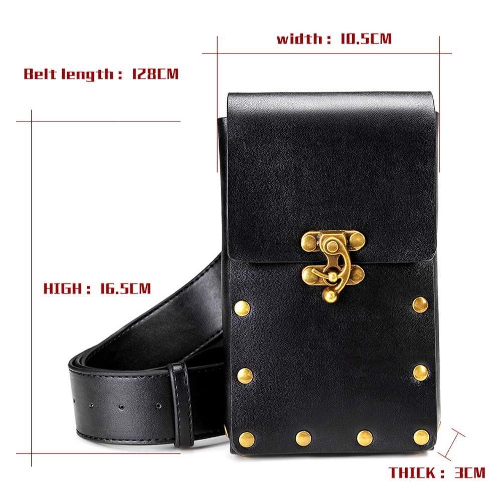 3pcs Medieval Viking Role Play Set, Vintage Belt + Buckle Phone Waist Bag + Witch Potion Bottle, Halloween Costume Accessories
