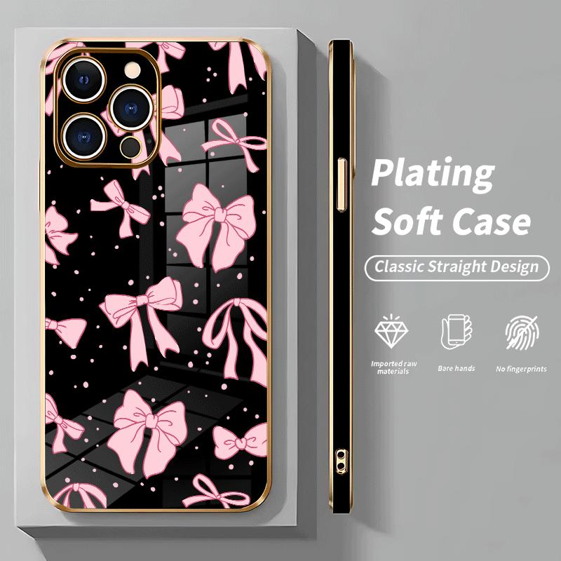 Full screen pink bow tie Soft&Flexible Electroplating TPU Silicone Phone Case For iPhone 17 Pro Max AIR 16 15 14 13 12 11 Plus Cases Durable|Shockproof|Full Camera Protection|Anti-Scratch|Non-Slip|Slim Fit|Gift For Girlfriend/Men/Women Full screen pink bow tie Soft&Flexible Electroplating TPU Silicone Phone Case For iPhone 17 Pro Max AIR 16 15 14 13 12 11 Plus Cases Durable|Shockproof|Full Camera Protection|Anti-Scratch|Non-Slip|Slim Fit|Gift For Girlfriend/Men/Women