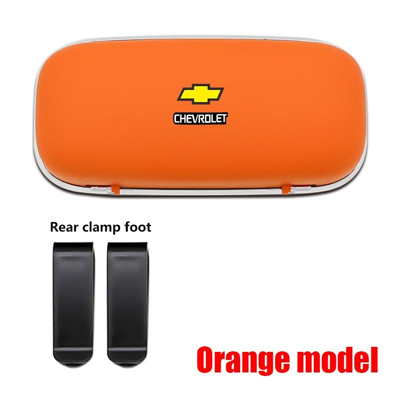 Chevrolet Car Sunglasses Eyeglass Case, Storage Box, Glasses Holder Clip, Includes Two Stands, Suitable for Chevrolet Vehicles