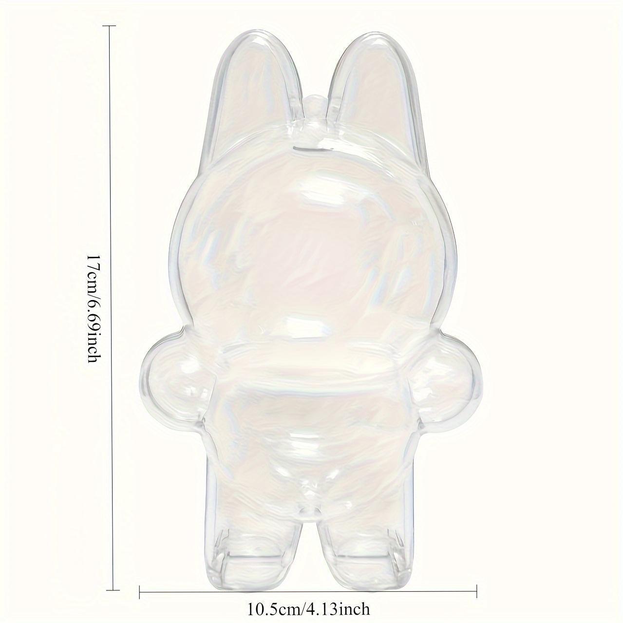 Protective Case for Labubu, Crystal-Clear Hard Display Box with Keychain, Dustproof Cover, Clear Display Case, Doll Not Included, Standing