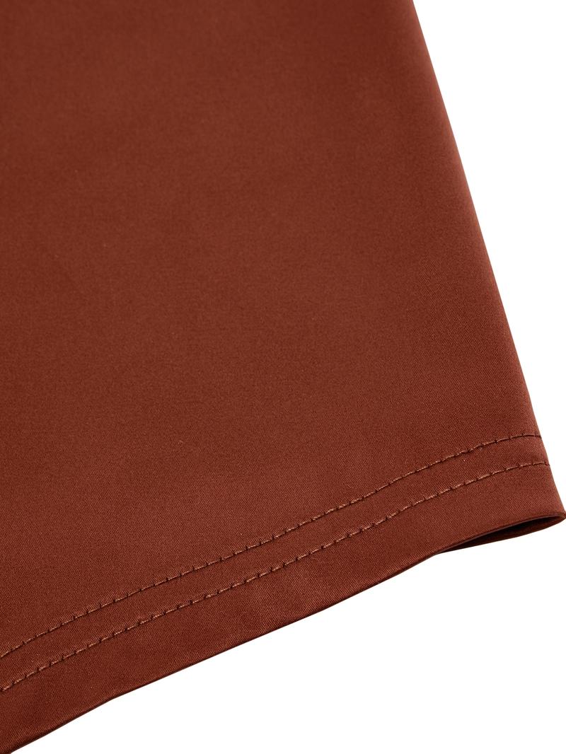 Elegant V Neck Backless Long Sleeve Dress, Plus Size Women's Fall Fashion, Slim-Fitting High Waist Split Skirt for Evening Parties