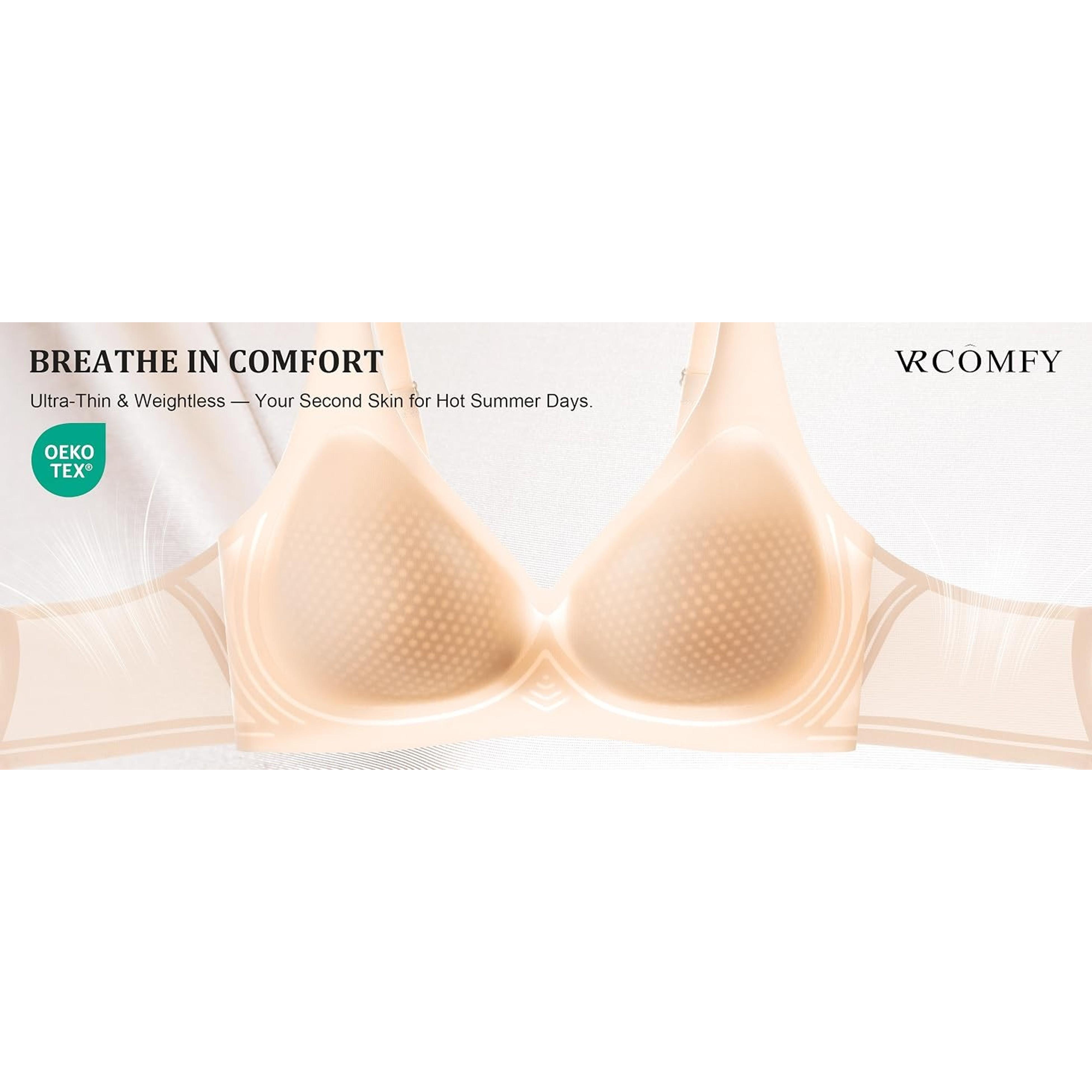Womens Jelly Plunge Wireless Bralette T-Shirt Comfortable Bra