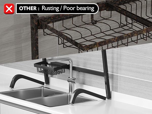 7CODE Dishdryingrack Organizer,3-tier,over-sink,adjustable dish drying rack.Modern,extensible design saves space and keeps your kitchen organized.