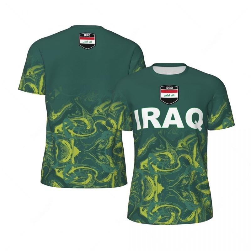 Iraq Flag Graphic Mens Football Jersey Fashion National Emblem 3D Printed Sports T Shirt Casual Oversized Breathable Tees Tops