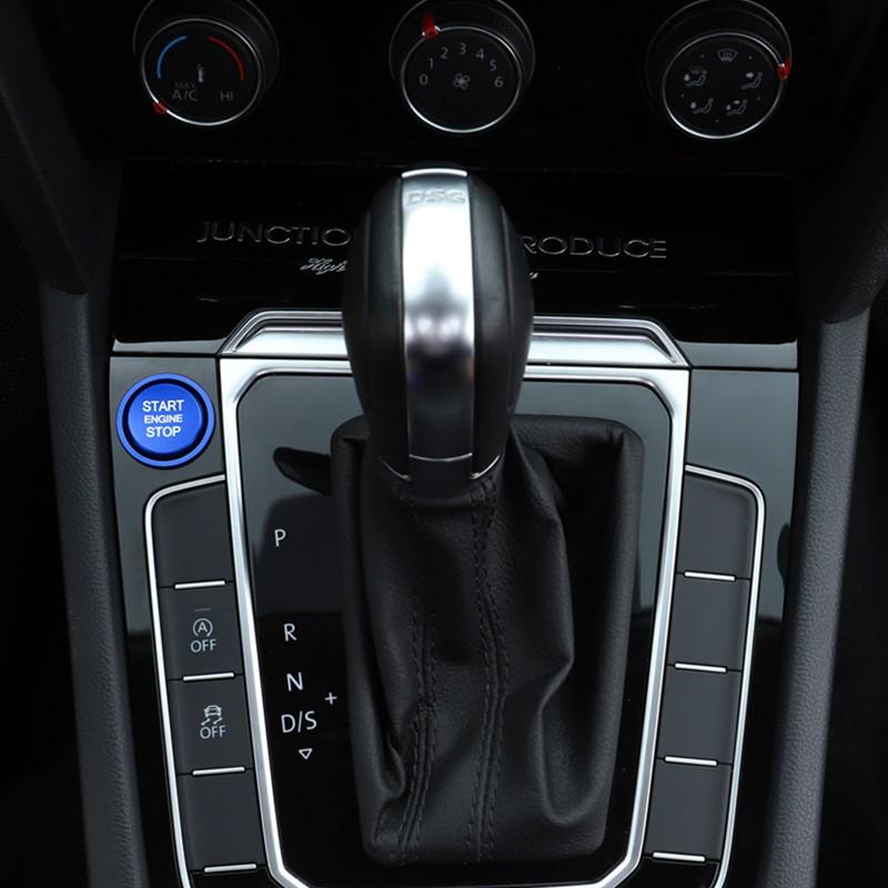 2-Piece Car Interior Accessories Set, Engine Start/stop Button Decoration Ring, Cover for Volkswagen New Passat B8 Tiguan CC Modification