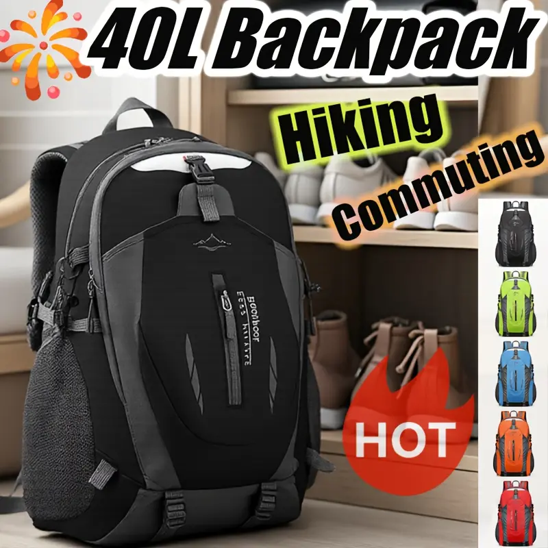 9.51gal Ergonomic Hiking Backpack with Computer Sleeve - Breathable for Outdoor Adventures, Gym Workouts & Daily Commute