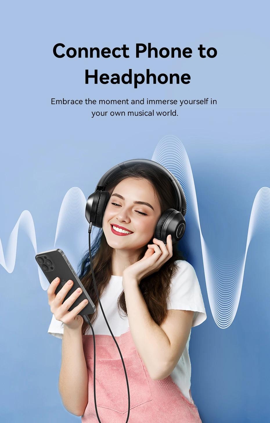 Vention USB-C Male to 3.5mm Male Jack Headphone Adapter Audio Cable with DAC Adapter Aux Audio All Earphone HiFi Splitter Cable 1m 1.5m