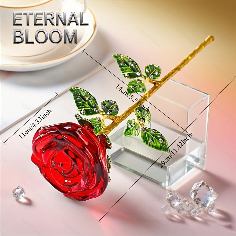 Eternal Glass Rose, Romantic Valentine's Day Gift, Mother's Day Warmth, Thanksgiving Love, Christmas Surprise, Year-Round Holiday Decor, Decorative Flowers