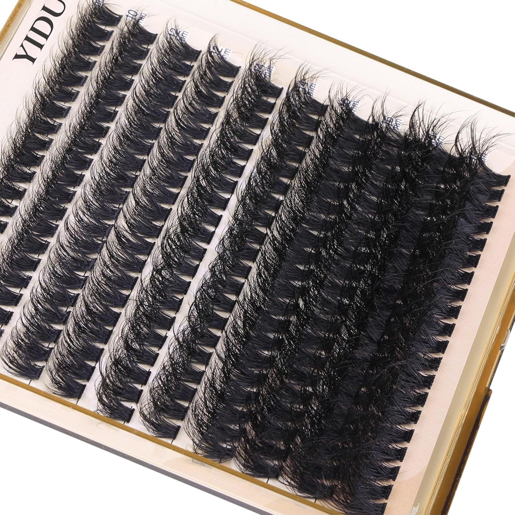 Volume Thick Lash Clusters, Fluffy Lash Clusters, 200pcs/box 10-18mm Mixed Length D Cur Lash Clusters, Wispy Individual Eyelash Extensions Clusters, DIY Volume Lash for Beginners