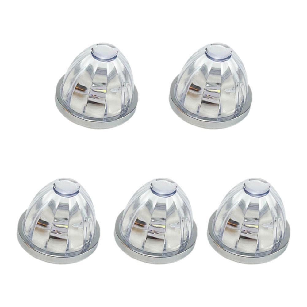 5Pcs Amber Watermelon LED Strobe+Constant Marker Lights Dual Function Watermelon-Shaped Side Marker Clearance Tail Top Cap Roof