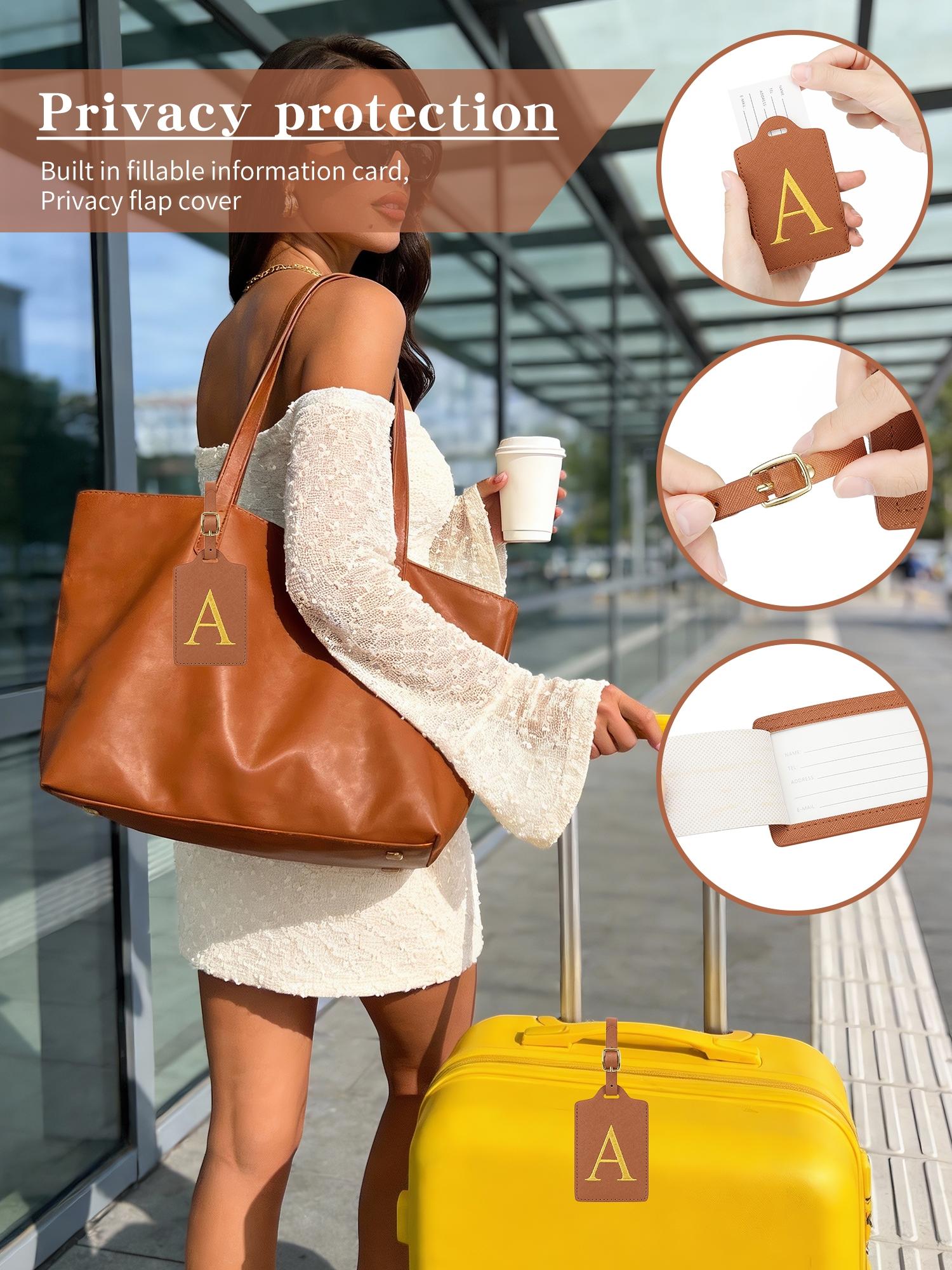 Name ID Luggage Tag, Personalized Letter Tags, Fashion Bag Charms, Bag Pendant, Bag Decoration, Essential for Women's Daily Travel, Cruise Trip Must-Have, Durable and Lightweight Design