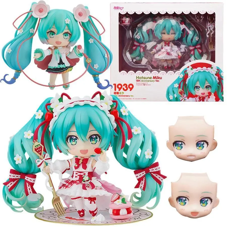 10cm/3.94in #1939 Anniversary Strawberry Miku Action Figure #1940 Miku Collection Model Doll Toys