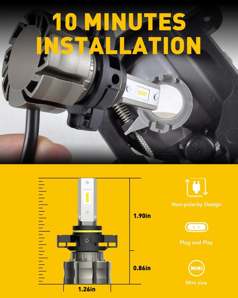 AUXITO 5202 LED Fog Light Bulbs, 6500K Cool White 6000 Lumen Plug And Play, 300% Brighter, 5201 PS19W 12085 PS24W Daytime Running Lights Replacement (Pack of 2) AUXITO 5202 LED Fog Light Bulbs, 6500K Cool White 6000 Lumen Plug And Play, 300% Brighter, 5201 PS19W 12085 PS24W Daytime Running Lights Replacement (Pack of 2)