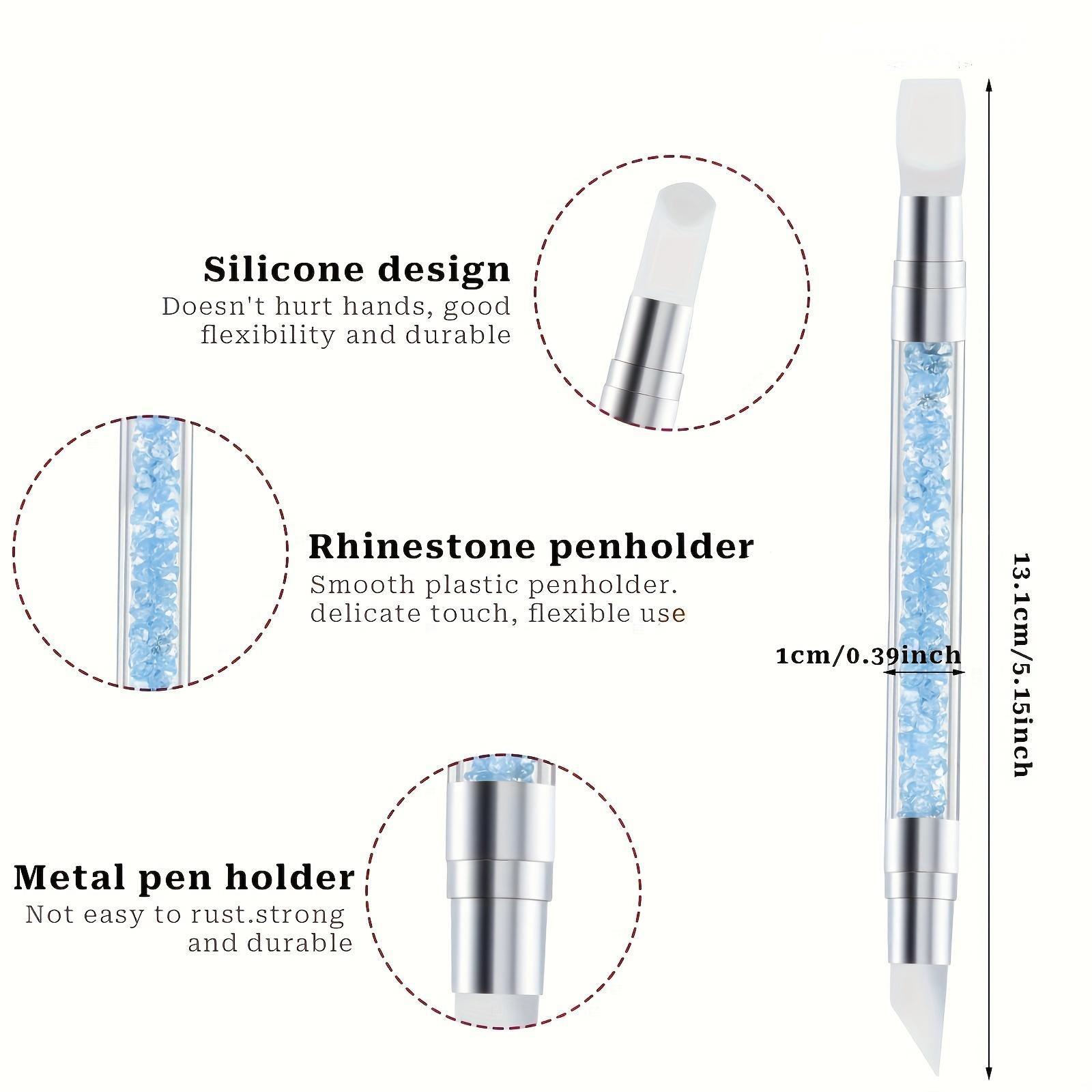 5Pcs Nail Art Sculpture Pen Dual Tipped Silicone Nail Tools Nail Art Acrylic Pen Silicone Brushes for Resin Nail Art Tools for Design Nail Foil Carving Drawing Effect Shaping Drawing