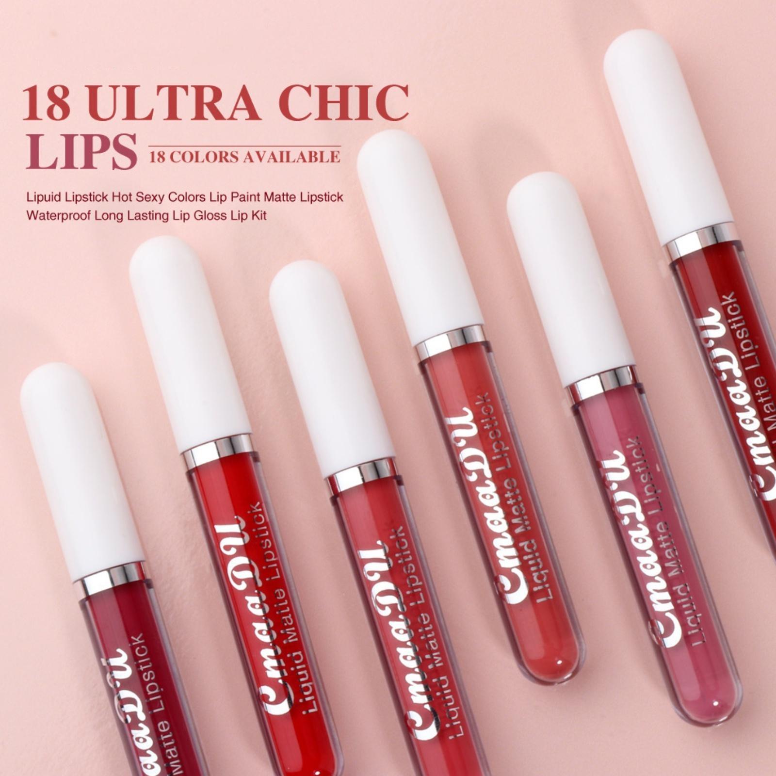 10 Pcs Matte Lipstick Cosmetic Long Lasting Waterproof Lip Glaze Nonstick Easy To Apply Long Lasting Lipgloss Suitable For Beginners Beauty Makeup