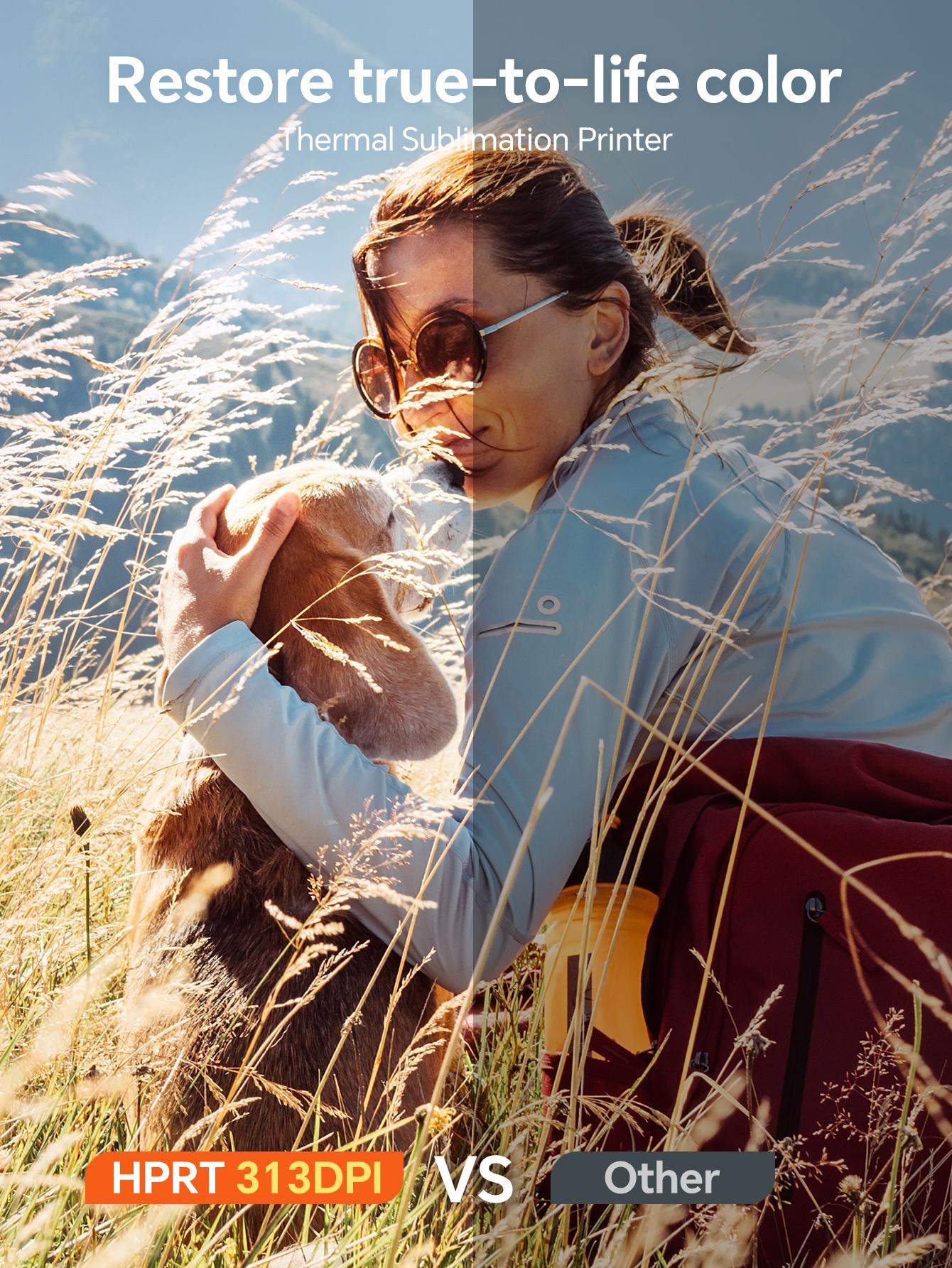 HPRT MT53 Mini Photo Printer, Portable Wireless Bluetooth Sticker Printer for iPhone & Android, 2x3 Inch Instant Color Sticker Photos, Valentine's Day Gift