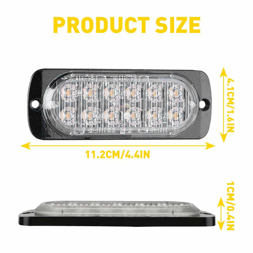 4-Pack 12 LED Amber/White Strobe Lights Vehicles Trucks Emergency Strobe Lights Kit 12V -24V Warning Hazard Flash Strobe Lights Bar Grill Grille Surface Mount Super Bright Waterproof, Amber/White 4-Pack 12 LED Amber/White Strobe Lights Vehicles Trucks Emergency Strobe Lights Kit 12V -24V Warning Hazard Flash Strobe Lights Bar Grill Grille Surface Mount Super Bright Waterproof, Amber/White