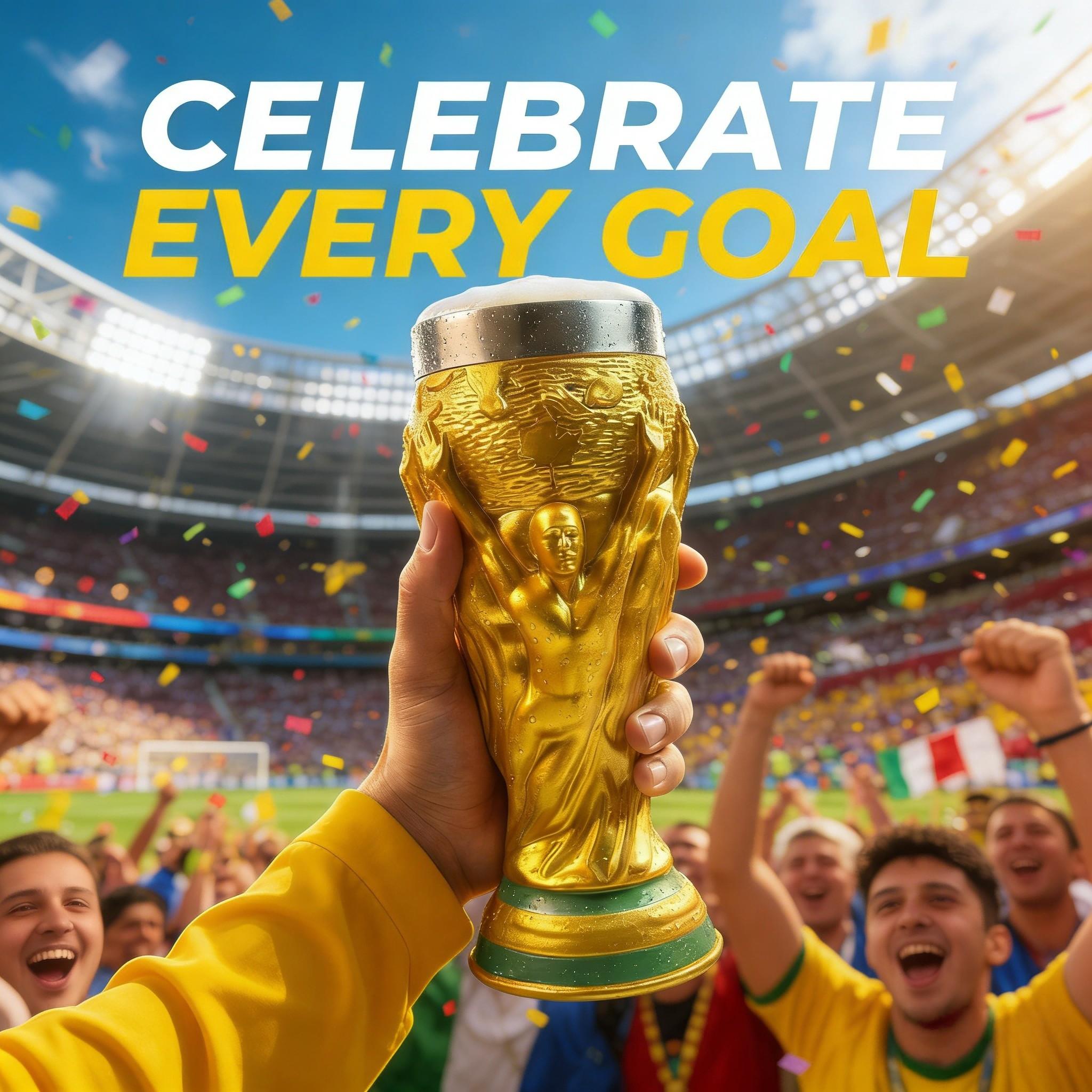 2026 Summer Soccer Award Wine Glass, Collectible Decor for Us-Canada-Mexico Fans, Durable Trophy Shape, Perfect Gift for Sports Enthusiasts