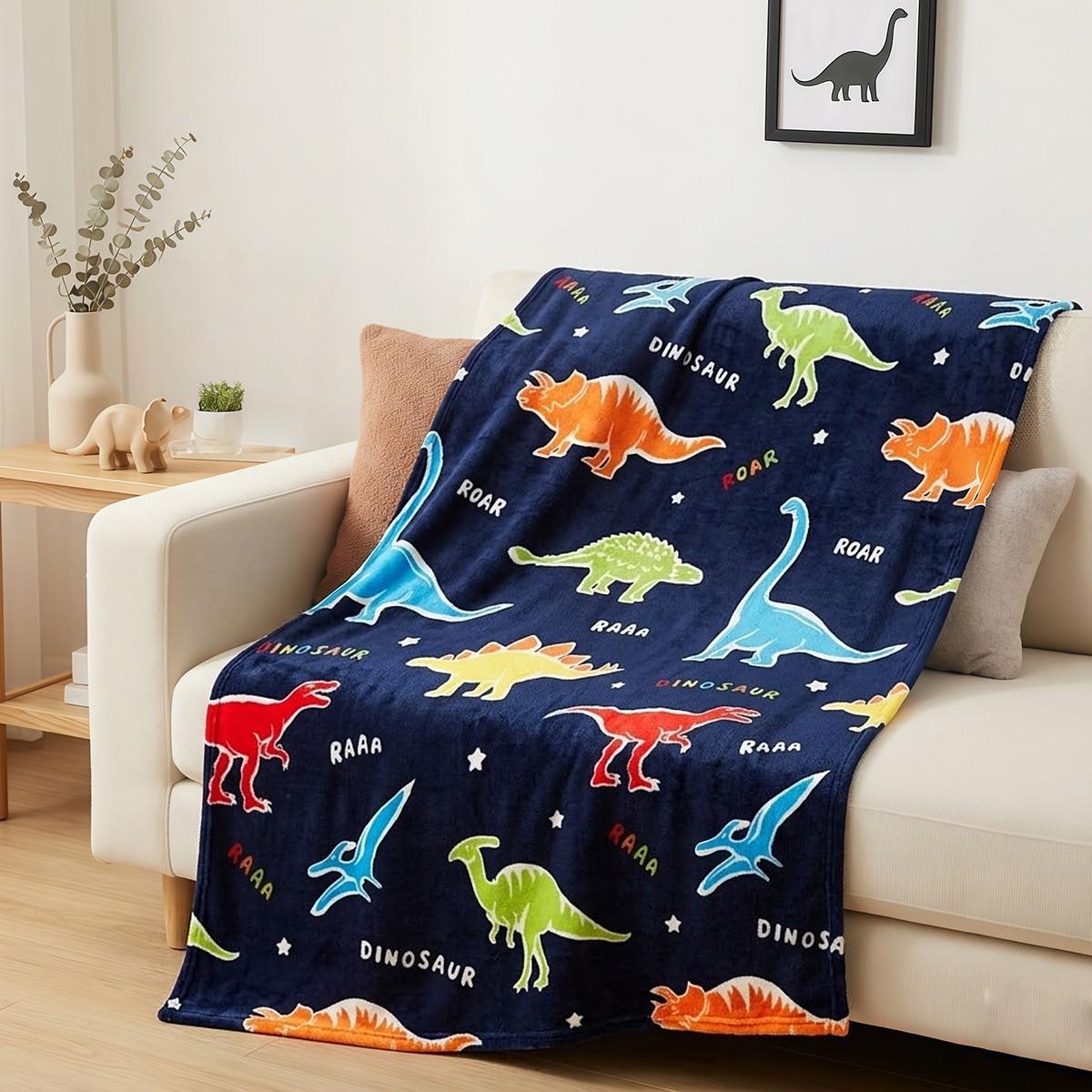 1pc Random Style Cartoon Polyester Blanket, Comfortable and Warm, Lightweight, Ideal for Living Room, Nap, Car Heating Blanket