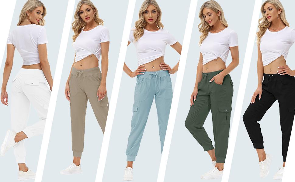 MoFiz Women's Lightweight Hiking Cargo Pants Outdoor Quick Dry Casual Travel Sweatpants Joggers Elastic Waist Button Pockets Comfy Moms over 30 Basic four season【XS-3XL】 MoFiz Women's Lightweight Hiking Cargo Pants Outdoor Quick Dry Casual Travel Sweatpants Joggers Elastic Waist Button Pockets Comfy Moms over 30 Basic four season【XS-3XL】