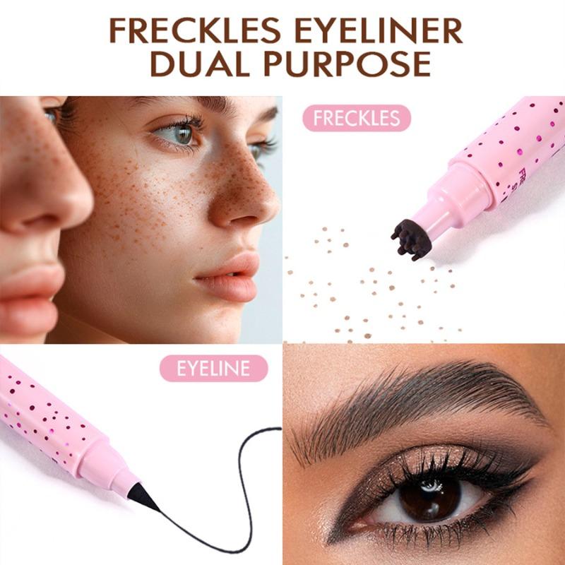 PAGE VINE Natural Freckle Pen Double Head Eyeliner Long Lasting Easy Coloring Makeup Freckle Eyeliner