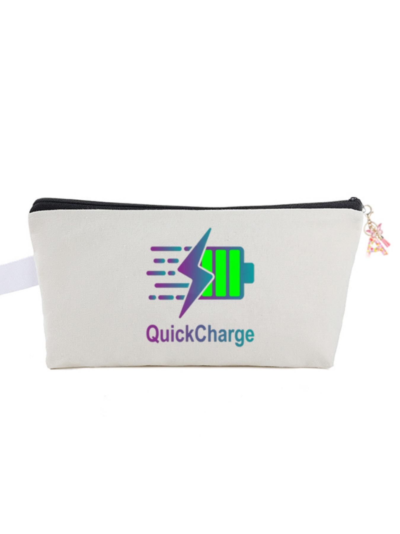 Quickcharge Makeup Organizer Bag, Trendy Fast Charge Design, Durable Canvas Material, Holds Cosmetics and Brushes, Stylish Storage Solution