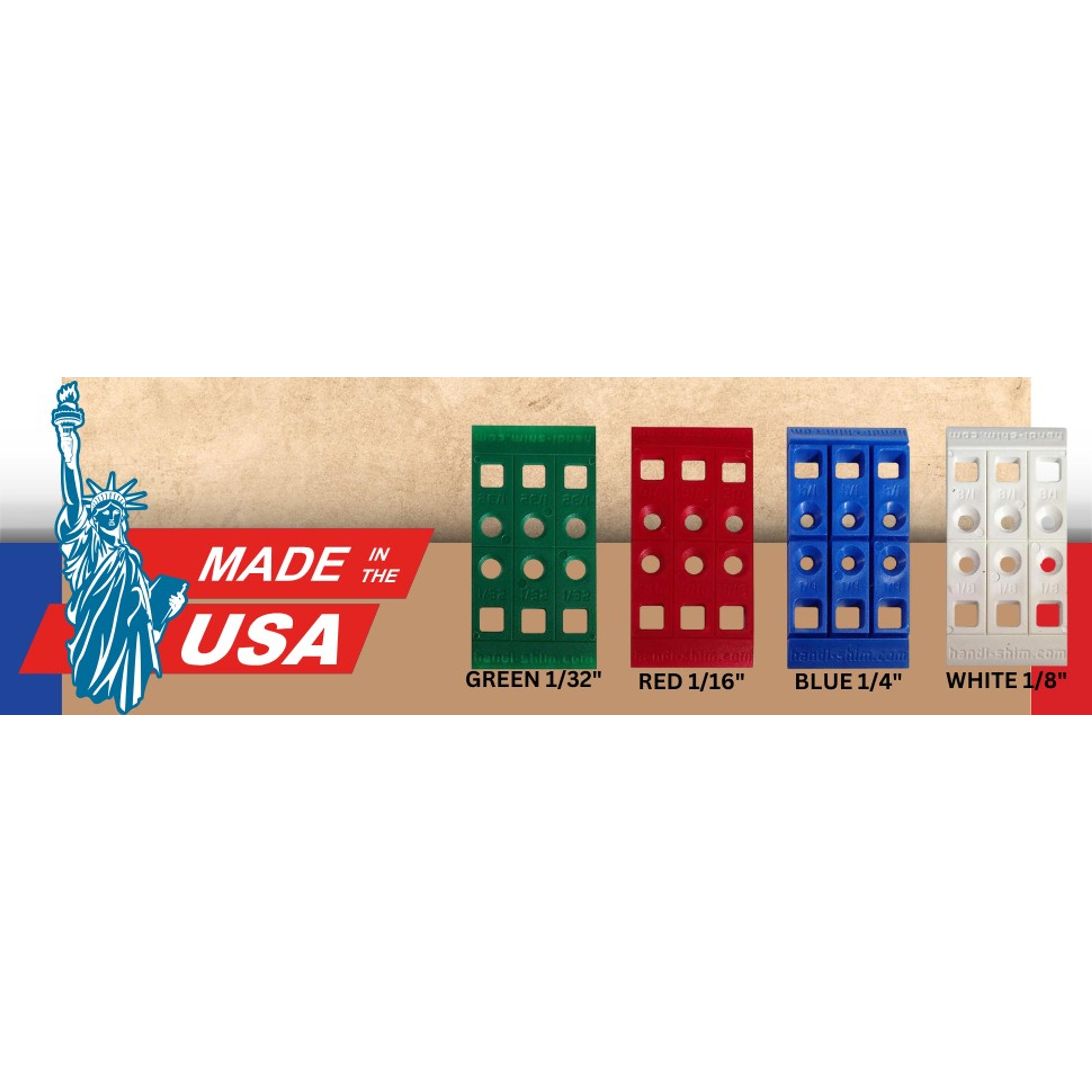 Plastic Shims for Leveling, Assorted 4 Sizes, 100 Pack | Reusable Polypropylene Spacers, Snap-To-Size Scored, Color Coded 1/32 1/16 1/8 and 1/4 InchGift Plastic Shims for Leveling, Assorted 4 Sizes, 100 Pack | Reusable Polypropylene Spacers, Snap-To-Size Scored, Color Coded 1/32 1/16 1/8 and 1/4 InchGift