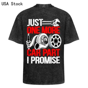 SummitRush Men's Mechanic Humor Tee - "Just One More Car Part" 100% Cotton Family Workshop Top Unisex Washed T-Shirt,Oversized