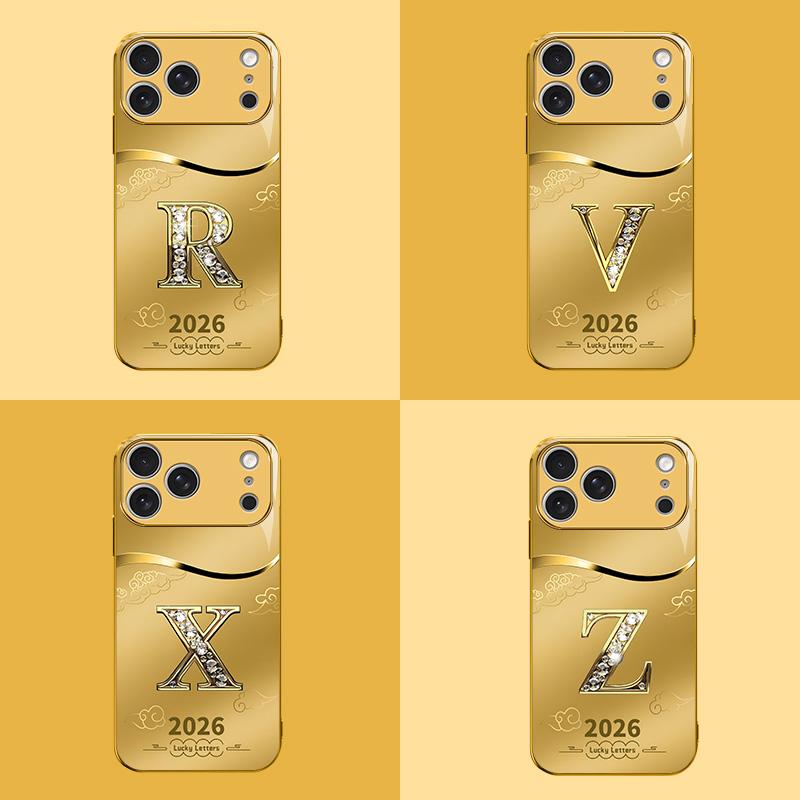 Suitable for [iPhone 17 Pro Max] high-end phone case🤩，choose from 26 letters of the English alphabet, each with an exquisite auspicious cloud pattern to bring you good luck YM99