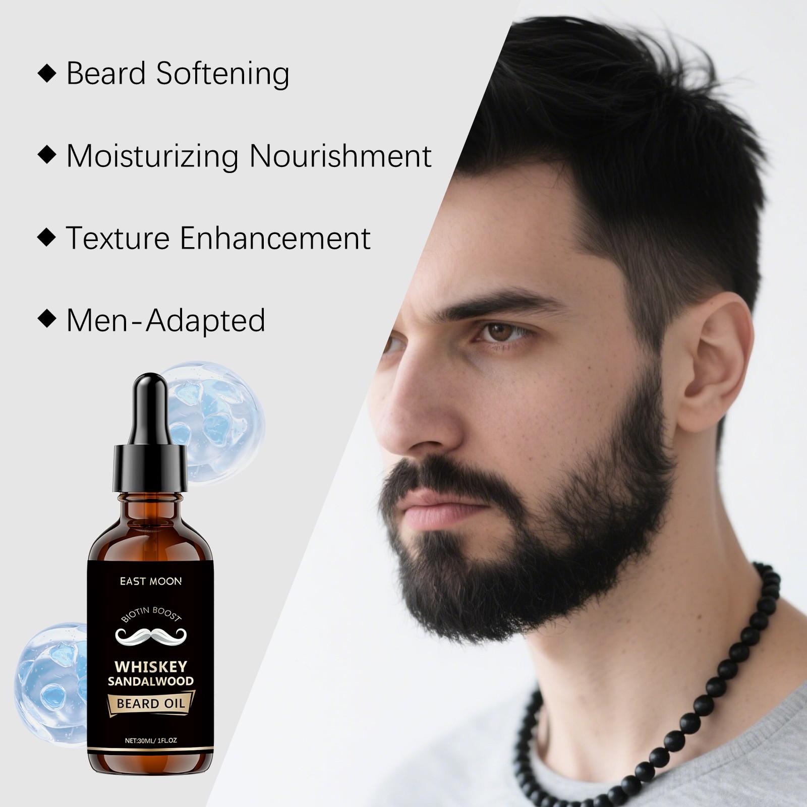 1 Piece/2 Pieces Men's Beard Care Essential Oil, Gentle Formula with Vitamin E, Rosemary Extract, Castor Oil, Daily Softening,