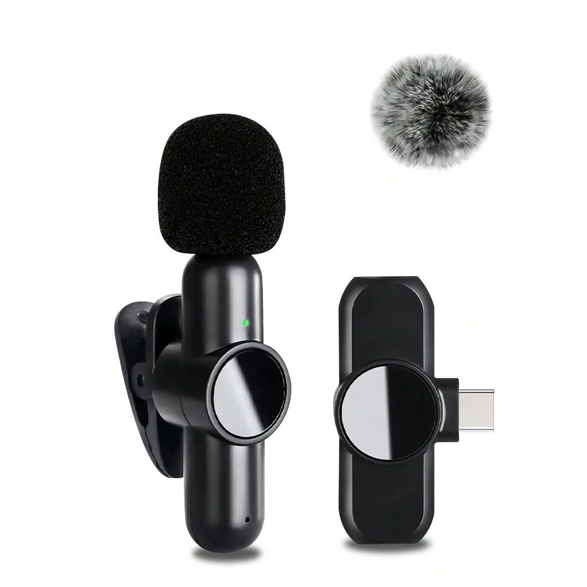 Portable Wireless Lavalier Microphone – Professional Lavalier Wireless Microphone Kit for IPhone 15 16 and Android Phones, Plug and Play Design, Live Streaming Mic, Podcast Recording Mic, Suitable for Vlogging, Interviews and Content Creation