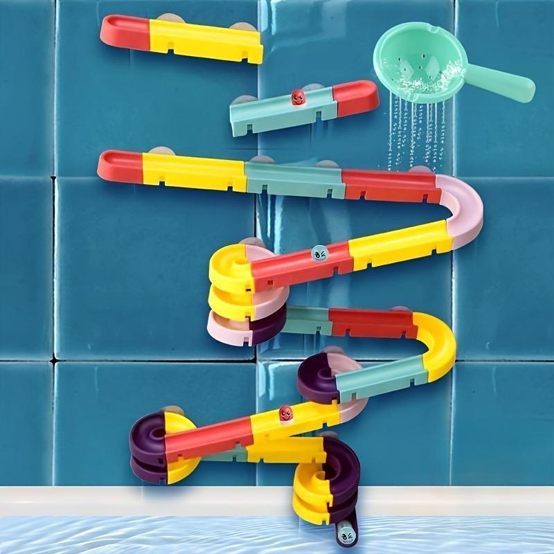 Bathroom Track Toy Set, 1 Set Non-electric Plastic Water Slide Game with Rolling Ball, Creative DIY Assembled Pipe Building Blocks for Toddlers Play, Gift Bathroom Track Toy Set, 1 Set Non-electric Plastic Water Slide Game with Rolling Ball, Creative DIY Assembled Pipe Building Blocks for Toddlers Play, Gift