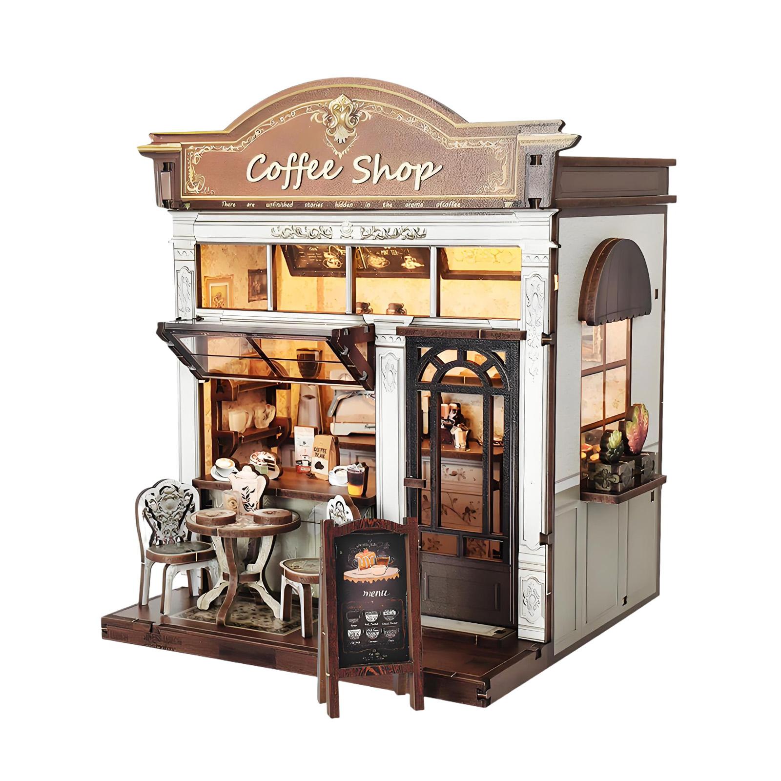 DIY House 3D Bookshelf Decoration Set, Handmade Model Kit, Wooden House Kit Adults, Perfect Gift for Birthdays & Holidays, Ideal for Adults & Teens