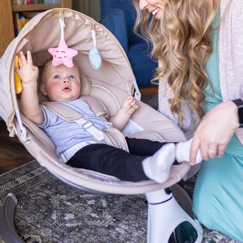 HARPPA Weddell Electric Baby Swing & Rocking Chair With Mosquito Net, Portable & Foldable Design, 5 Speeds Swing & Timer, 12 Soothing Songs, Remote Control