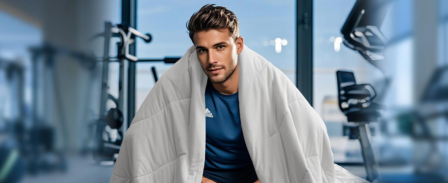 PHF Soft Cooling Blanket for Hot Sleepers and Night Sweats, Summer Cozy Breathable Blanket, Q-MAX>0.45 Absorb Body Heat & Dual-Sided Cool Design, Ideal Gift