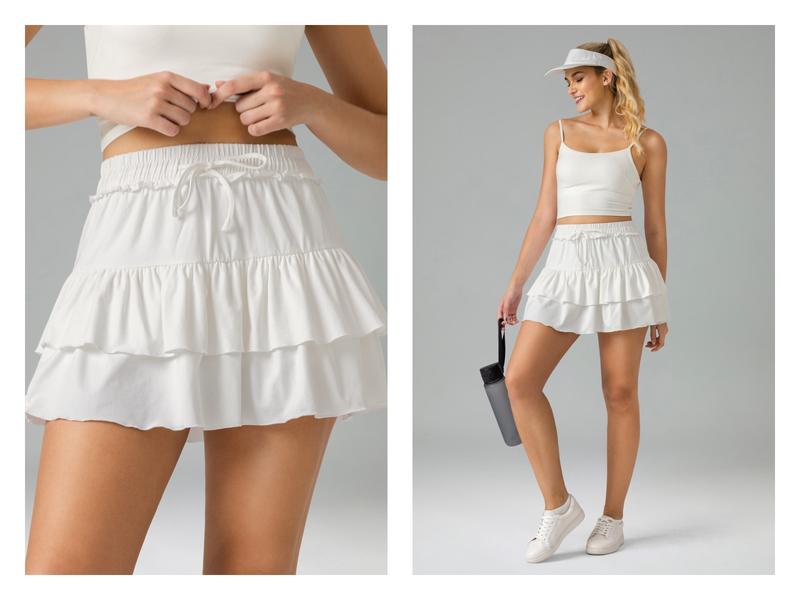 Colorfulkoala Women's Sorona Sweet-Sport 3-Layer Skirt with Built-in Safety Shorts